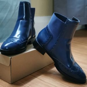 Zara navy blue ankle rain boots